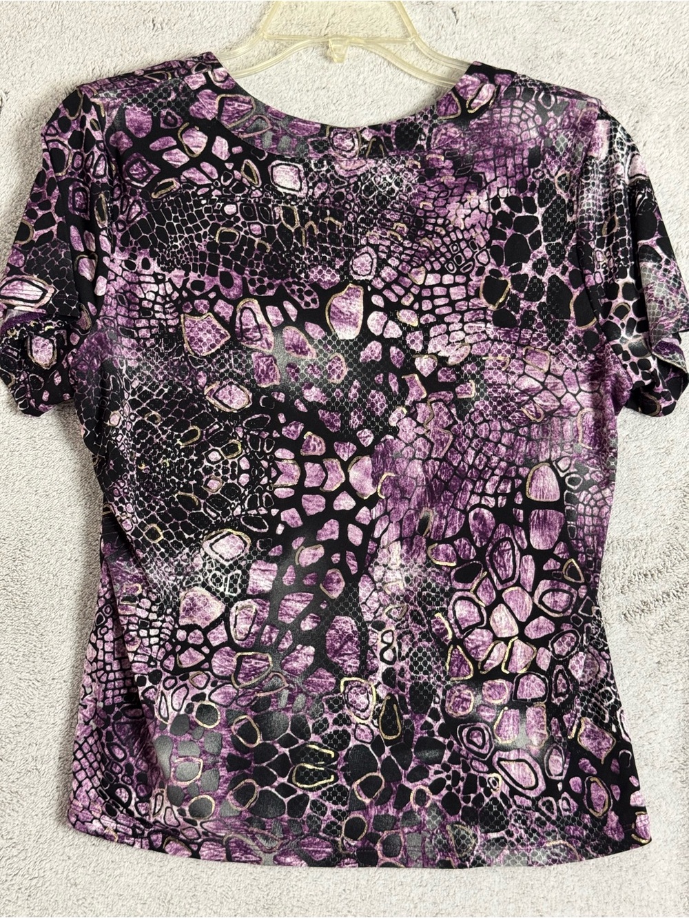 TanJay Petites Short Sleeve Purple Top Womens PS/P - Picture 2 of 5